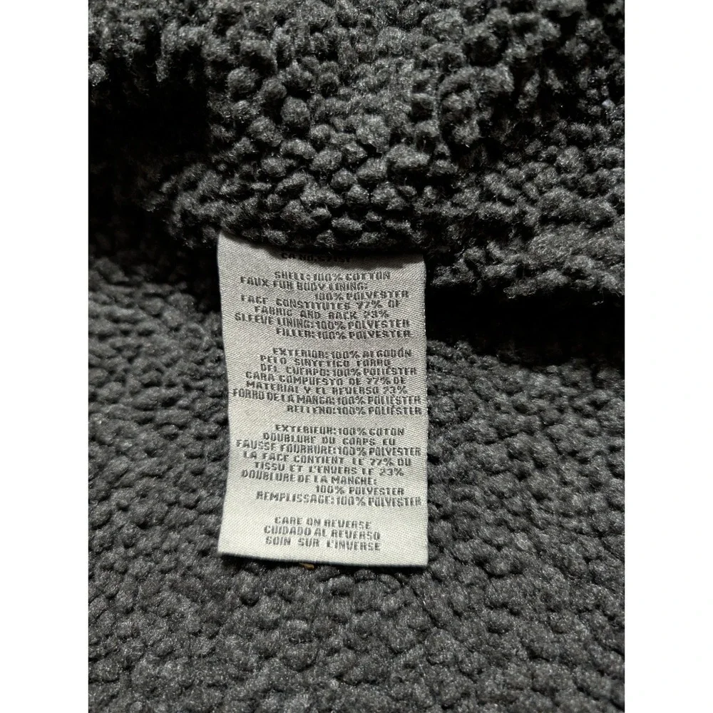 Levis Mens Sherpa Lined Military Field Jacket Olive Green Cotton Canvas Medium - Picture 4 of 8